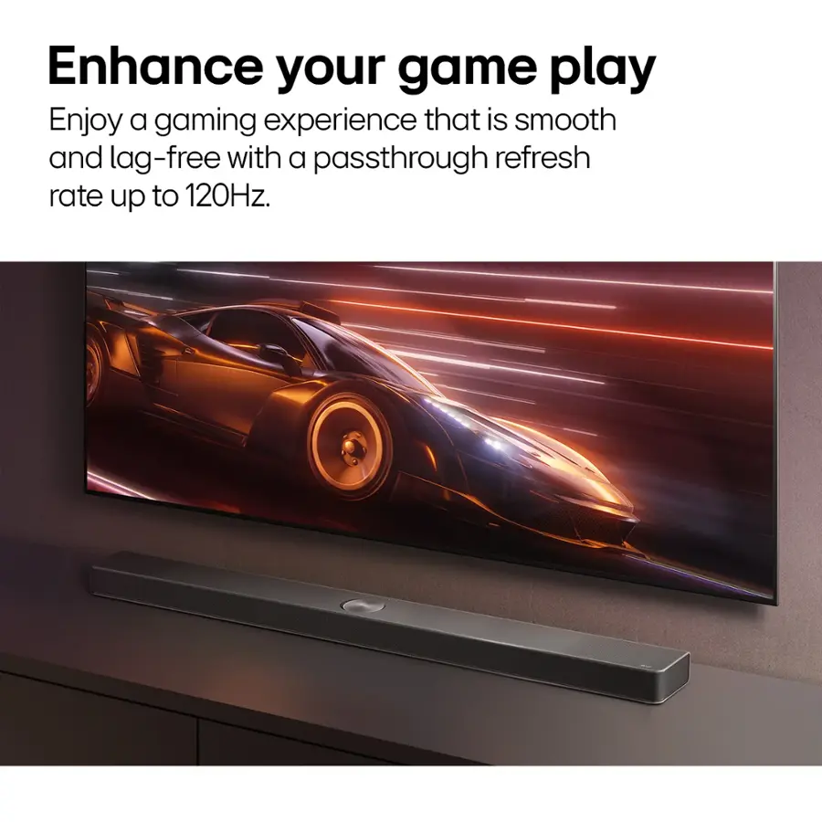 Enhance your game play. Enjoy a gaming experience that is smooth and lag-free with a passthrough refresh rate up to 120Hz.