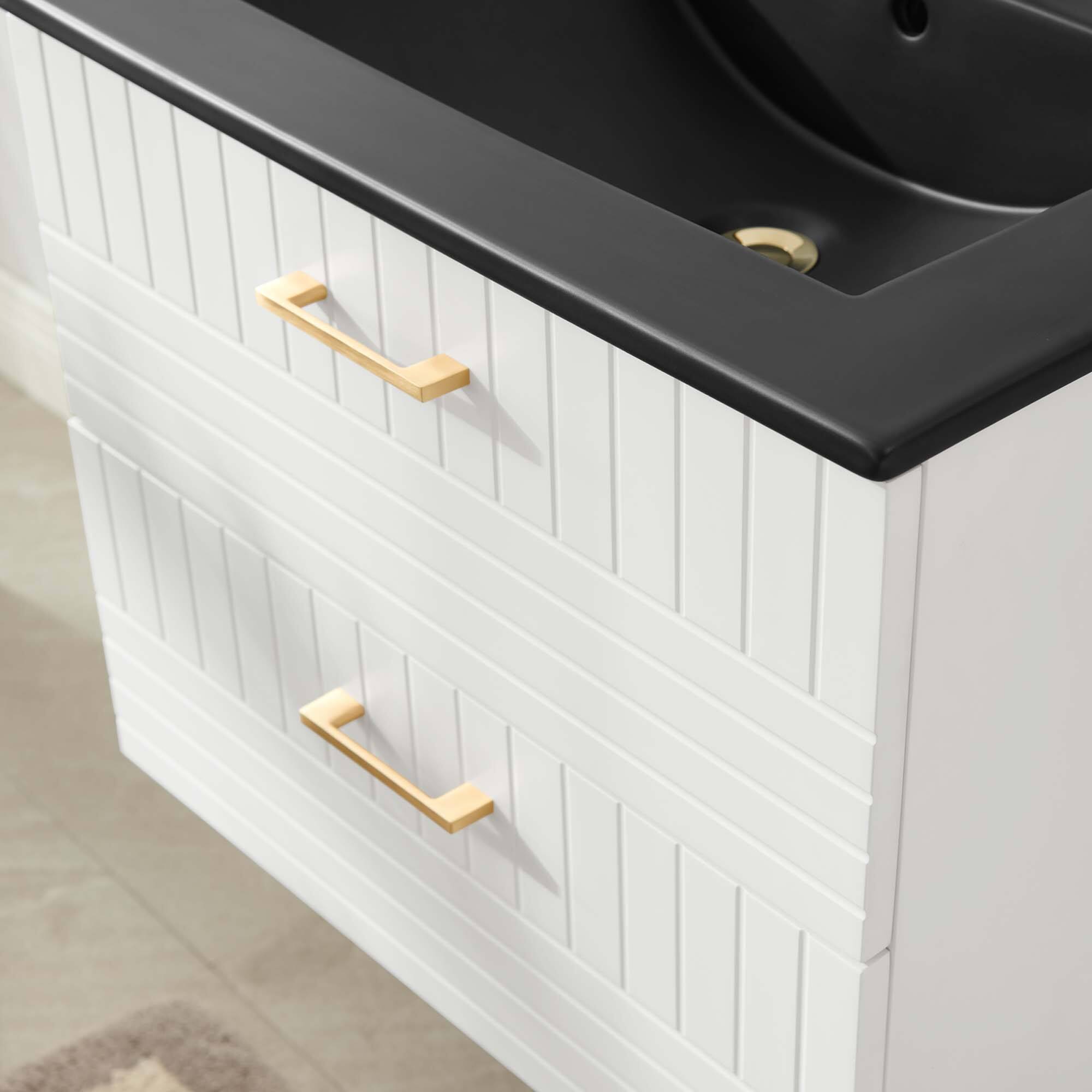 Back. Modway - Daybreak Wall-Mount Bathroom Vanity Basin Included by Modway - White Black.