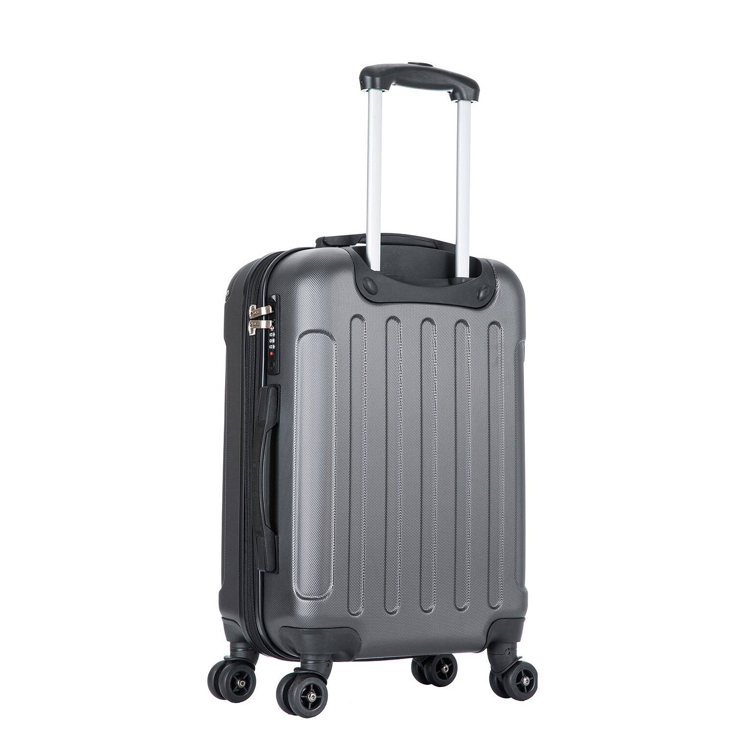 Alt View 1. DUKAP - Intely Hardside Spinner Luggage 20" carry-on with integrated USB port - GREY.
