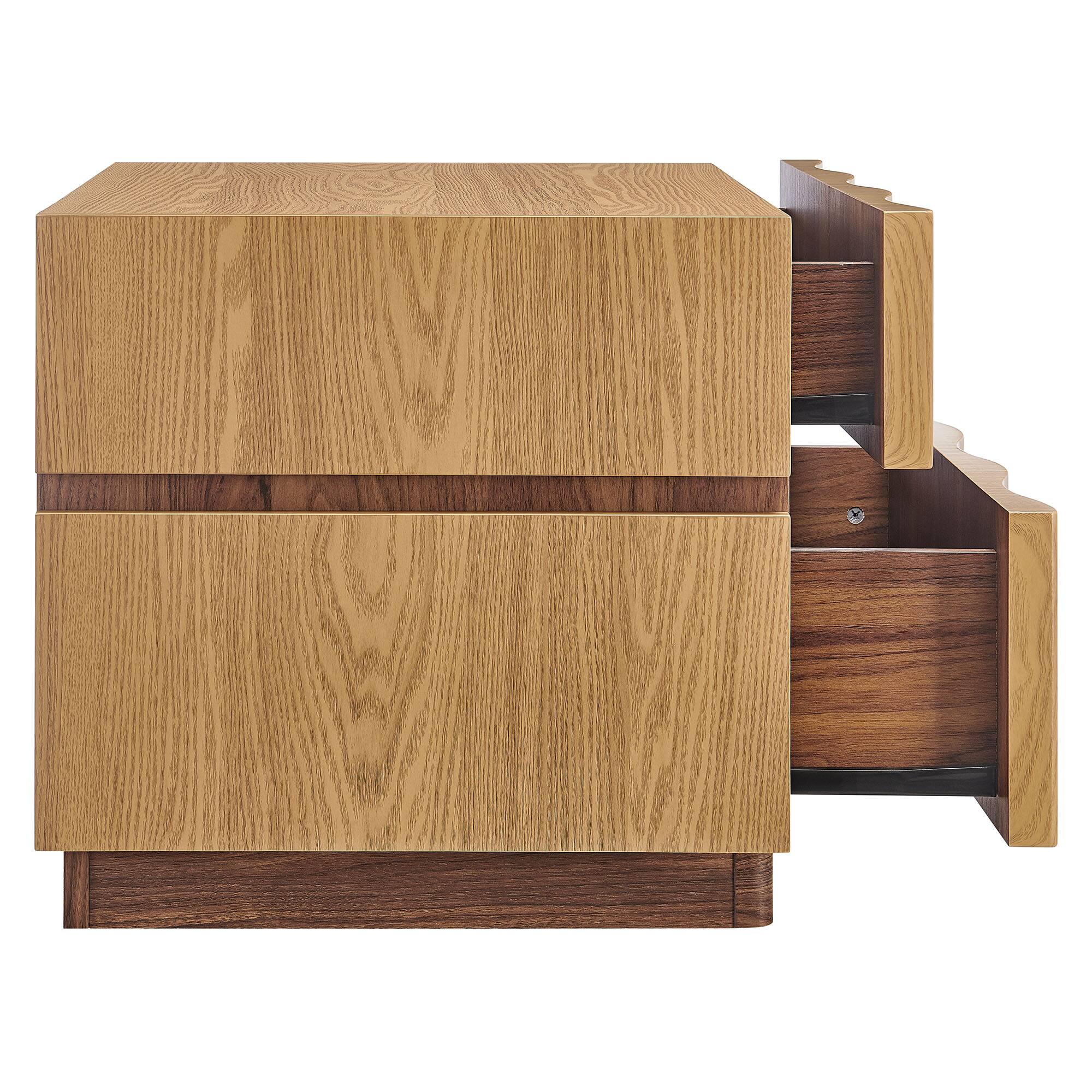 Alt View 4. Modway - Isola 2 Drawer Nightstand by Modway - Light Oak Walnut.
