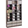 VEVOR - Media Storage Cabinet, 9-layer DVD Shelf Holds up to 756 CDs, Adjustable CD Shelves 27 Compartments - Espresso