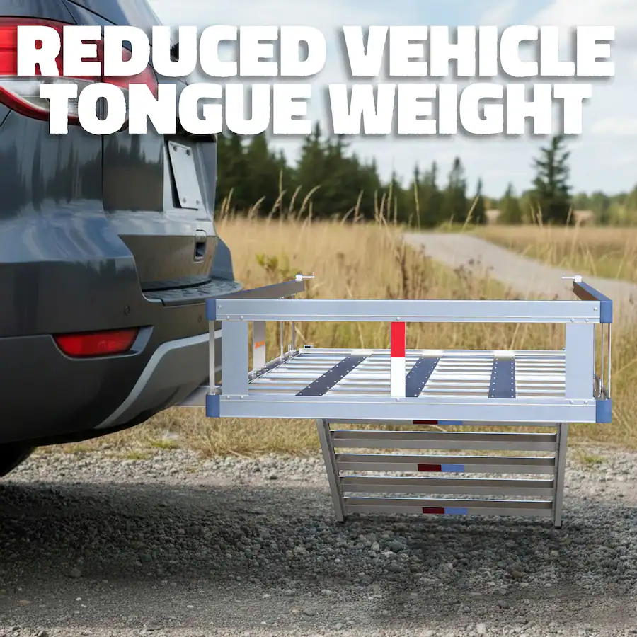 Mockins 50 in. x 29 in. x 8 in. Aluminum Trailer Hitch Cargo Carrier ...