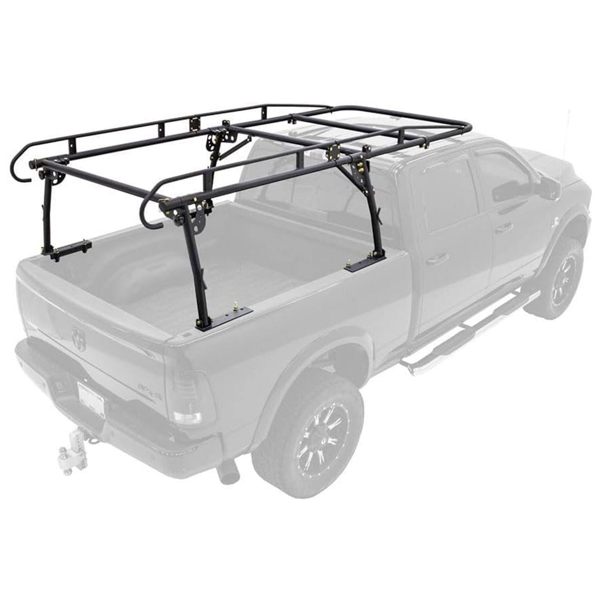 Front. Elevate Outdoor - Elevate Outdoor Powder Coated Steel Over Cap Truck Rack, Adjustable to 75" Wide - Black.