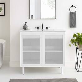 Calla Bathroom Vanity Basin Included by Modway - White White