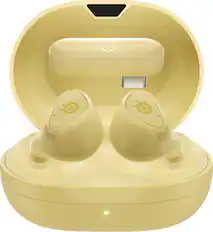 Front. SteelSeries - Arctis GameBuds True Wireless In-Ear Gaming Earbuds with 2.4GHz/Bluetooth for PS5/PS4, PC, Switch and Switch 2 - Yuzu.