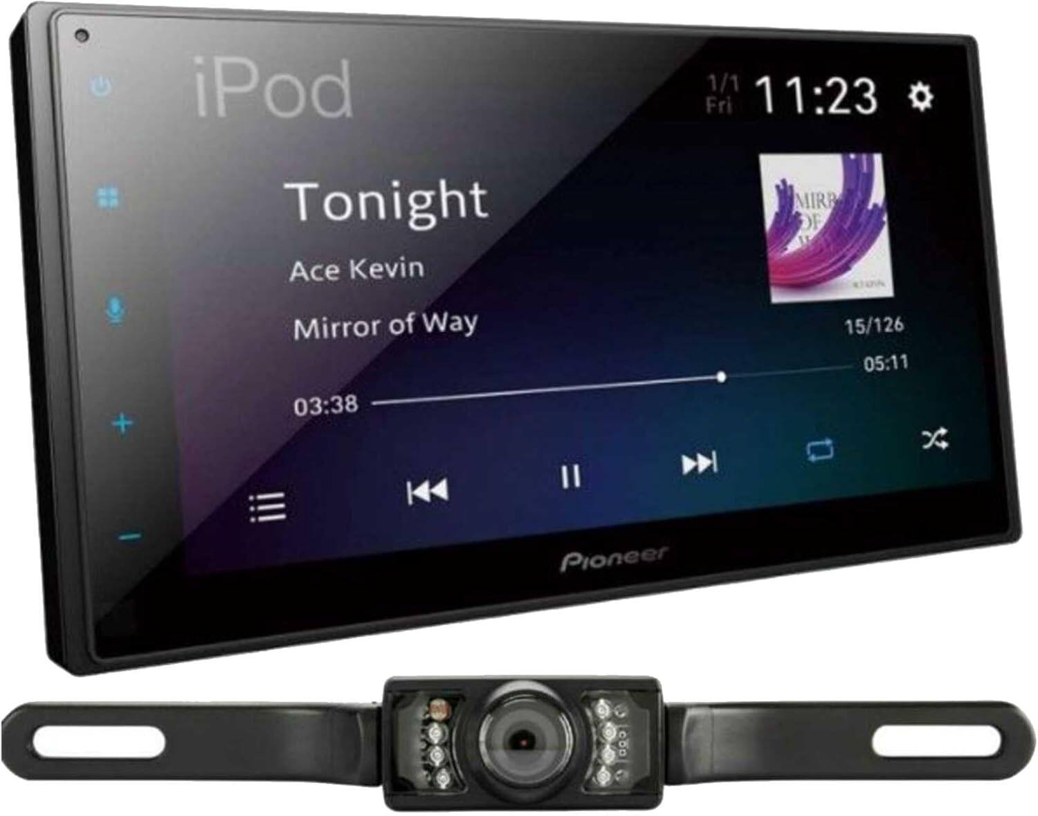 Pioneer - DMH-1800NEX 6.8" Double-DIN Digital Multimedia Receiver with License Plate Style Backup Camera - Black