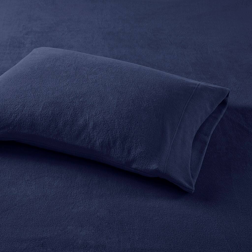 Alt View 2. Gracie Mills - Gracie Mills Lenora Microfleece Cozy Sheet Set - Navy.