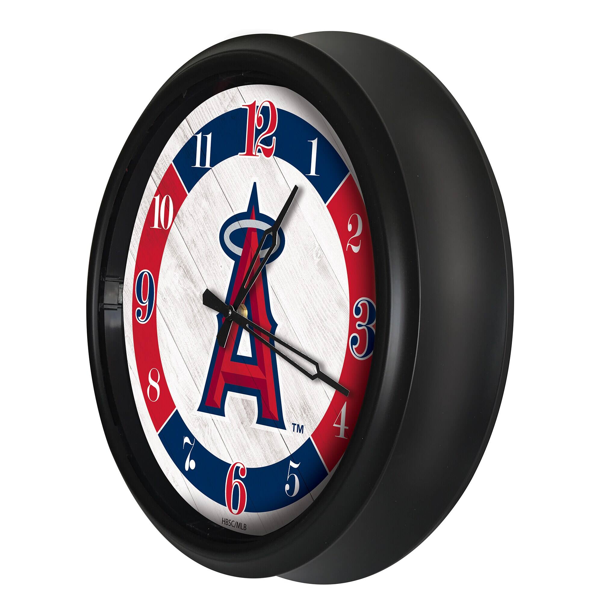 Alt View 1. Holland Bar Stool Co. - Los Angeles Angels Indoor/Outdoor LED Wall Clock - Multicolor.