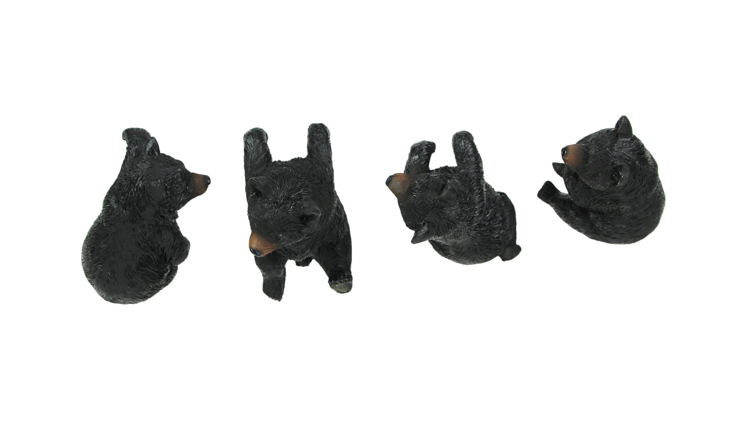 Alt View 4. Mayrich Company - Set of 4 Black Bear Planter Pot Hanging Decorative Figurines Resin Plant Decor - Black.