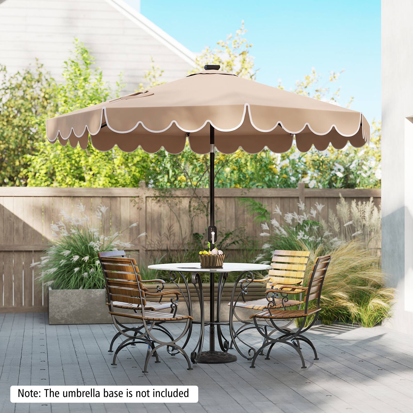 Note: The umbrella base is not included