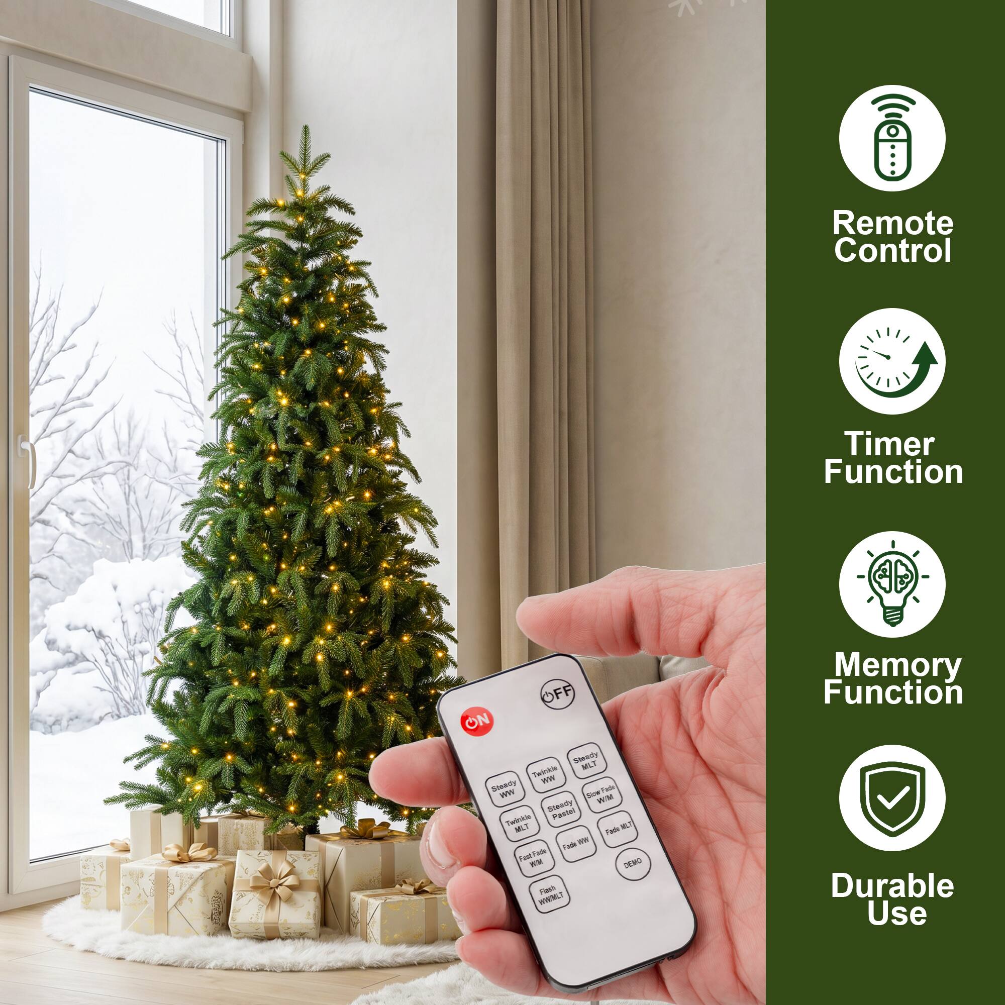 Remote Control  
Timer Function  
Memory Function  
Durable Use