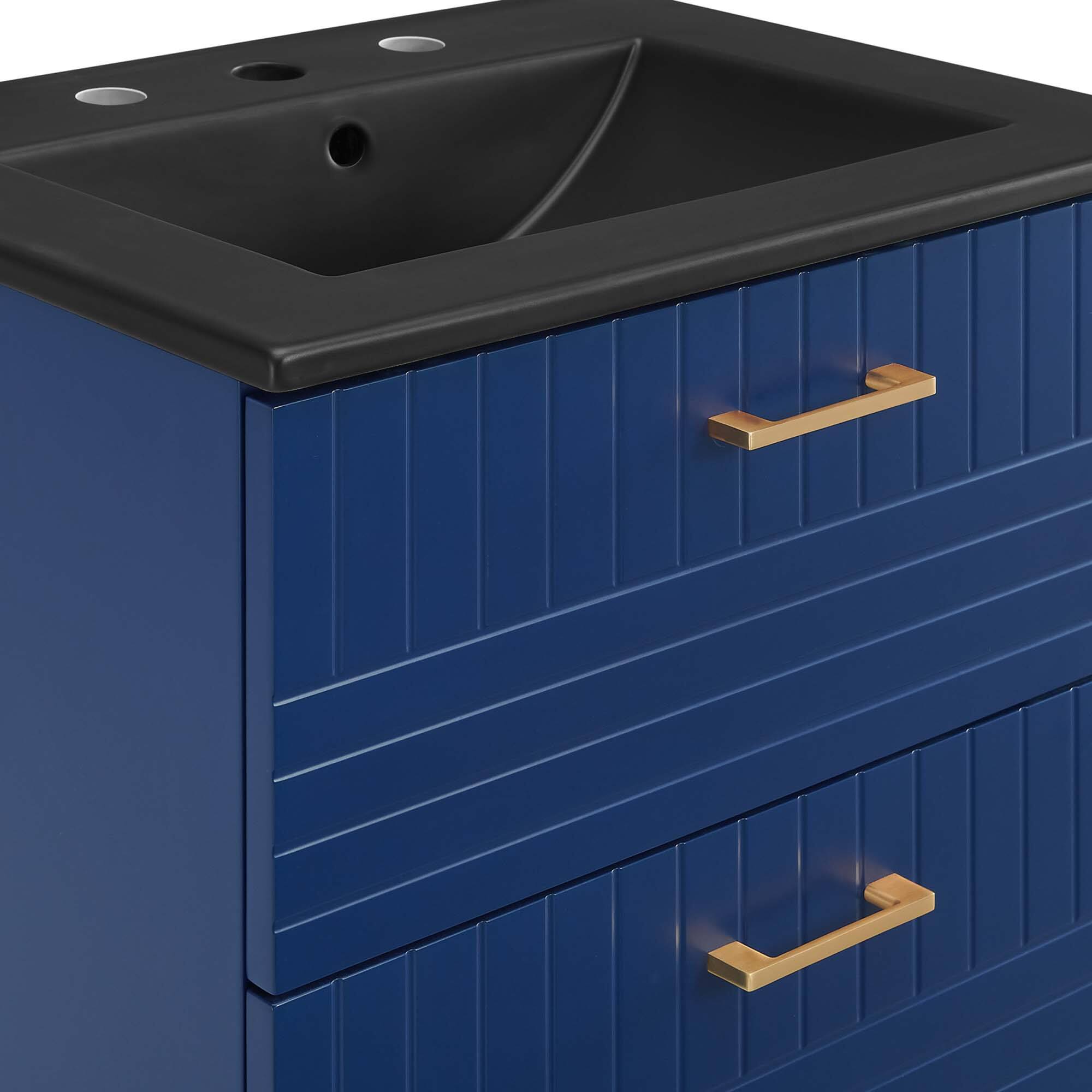 Alt View 5. Modway - Daybreak Wall-Mount Bathroom Vanity Basin Included by Modway - Blue Black.
