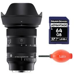 Sigma - 24-70mm f/2.8 DG DN II ART Lens for L Mount with Pixel Advanced Accessories & Travel Bundle | 57A969 - Black