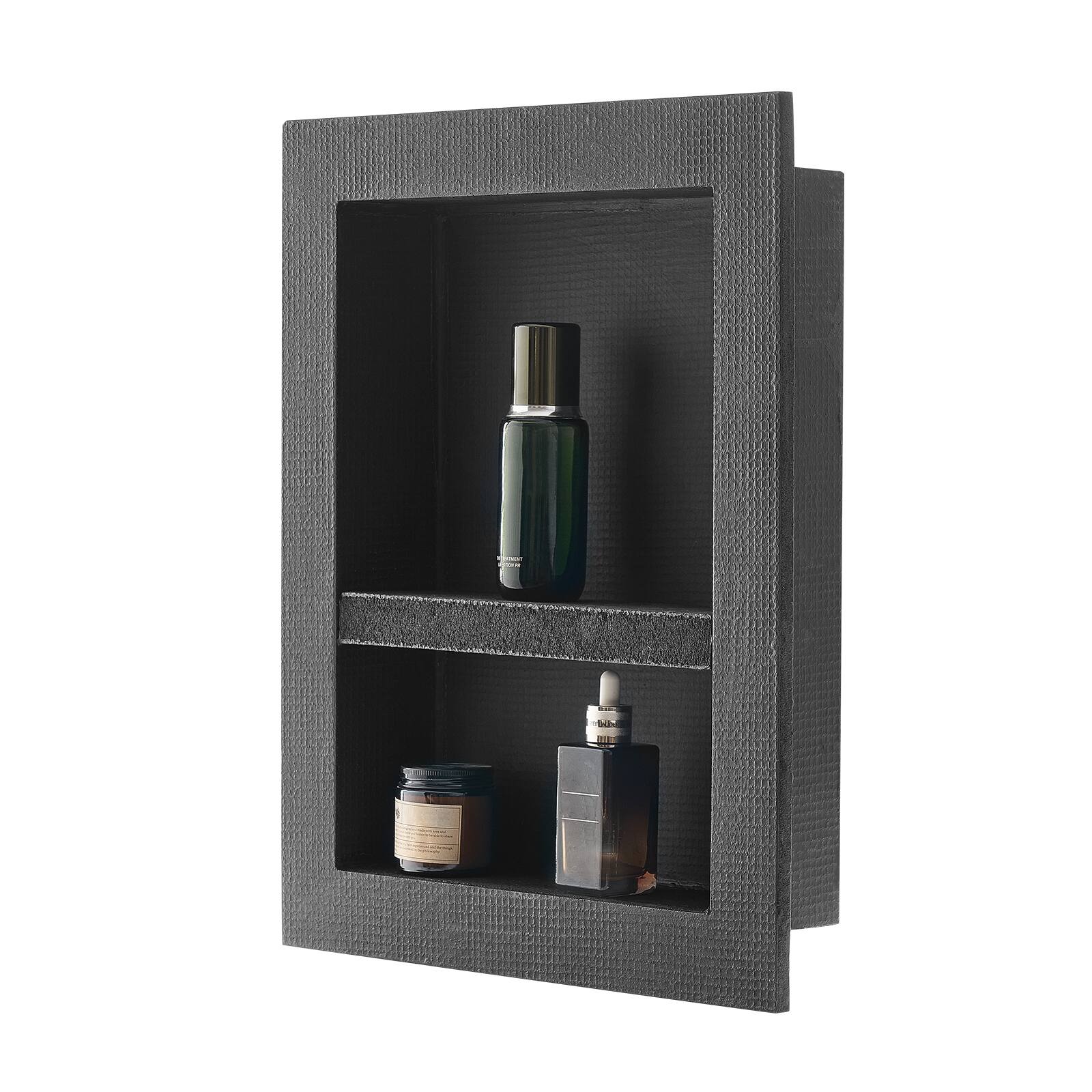 Alt View 5. VEVOR - Shower Niche, 16 x 20 x 4 inch Recessed Wall Niche with Movable Divider Shelf, Modern Soap & Shampoo Storage Organizer - Black.