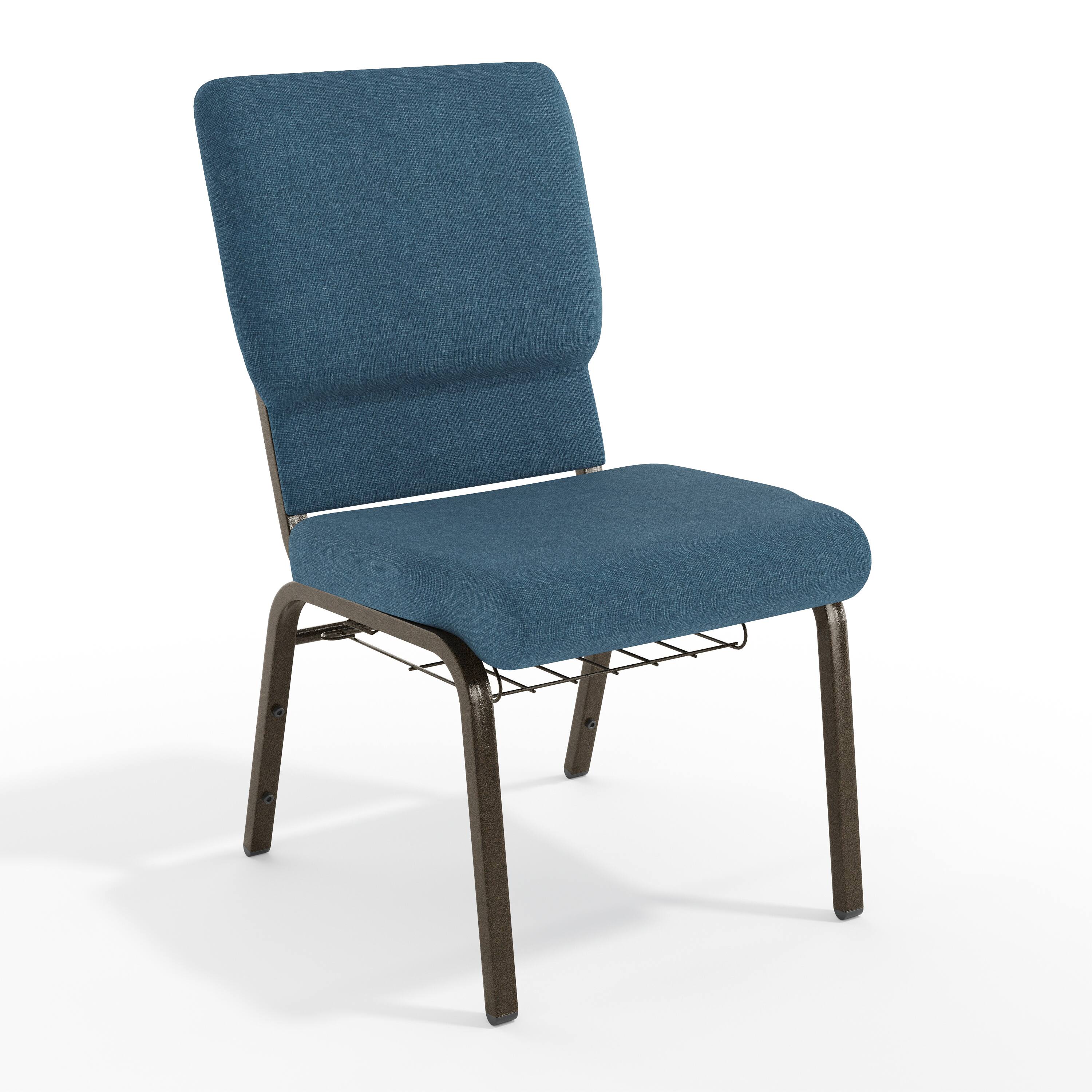 Blue Fabric/Gold Vein Frame