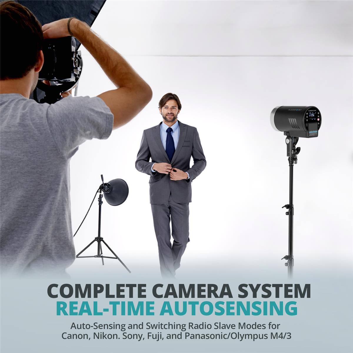 COMPLETE CAMERA SYSTEM REAL-TIME AUTOSENSING

Auto-Sensing and Switching Radio Slave Modes for Canon, Nikon, Sony, Fuji, and Panasonic/Olympus M4/3