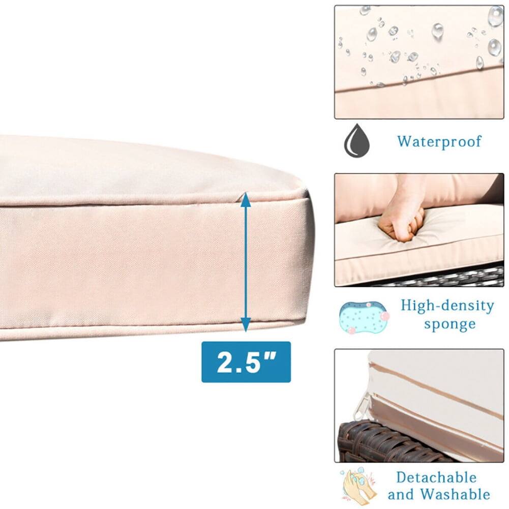Waterproof  
High-density sponge  
2.5"  
Detachable and Washable