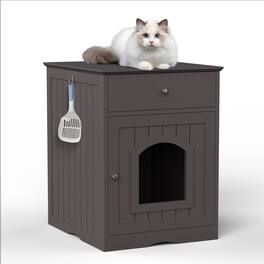 Dexmalle - Dexmalle-Cat Litter Box Enclosure with Drawer,Pet House - Brown