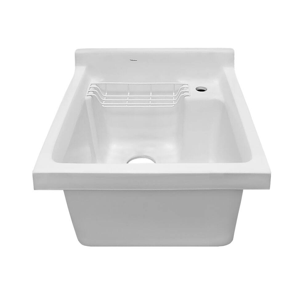 Angle. Whitehaus - Vitreous China Single Bowl, Drop-in Sink - White.