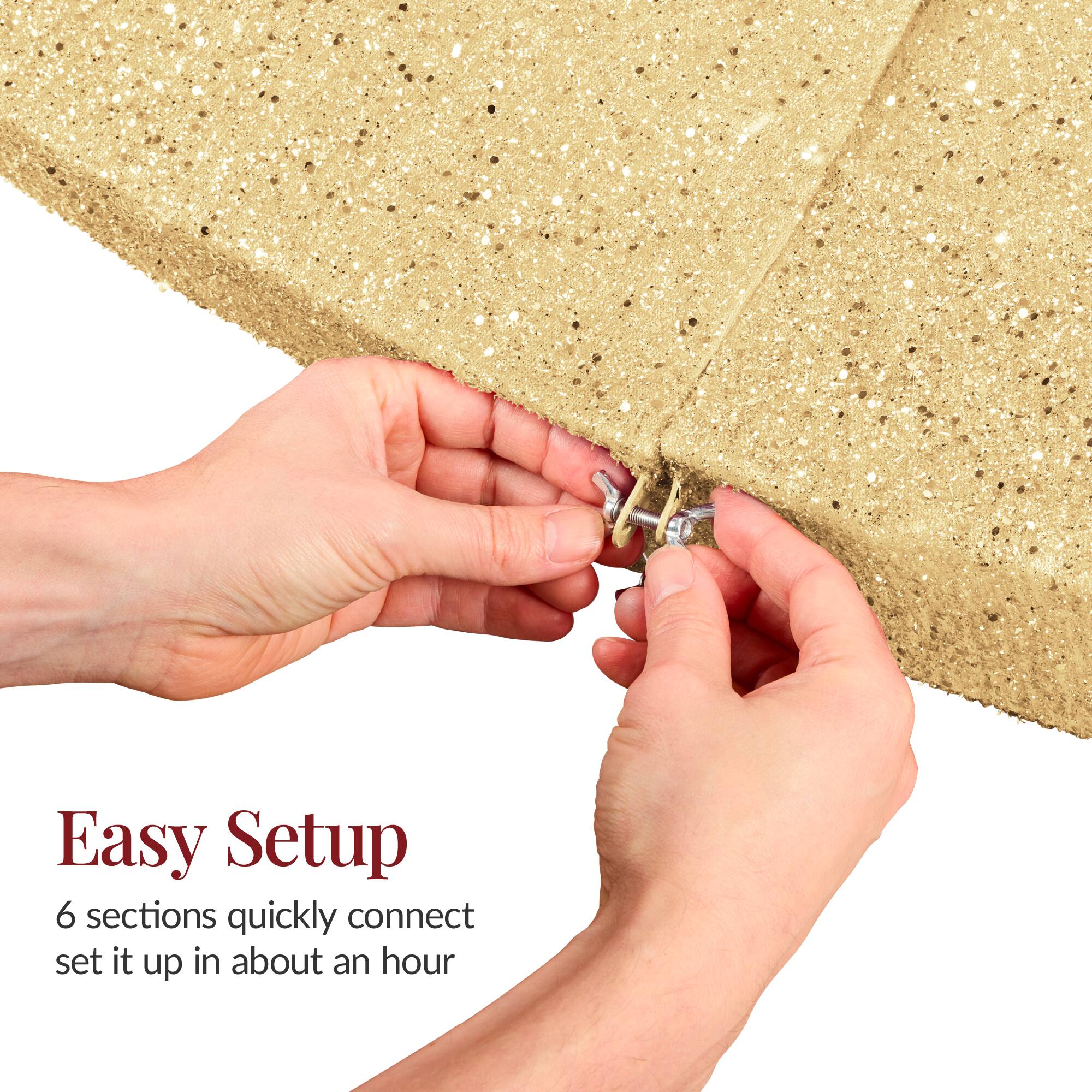 Easy Setup

6 sections quickly connect  
set it up in about an hour