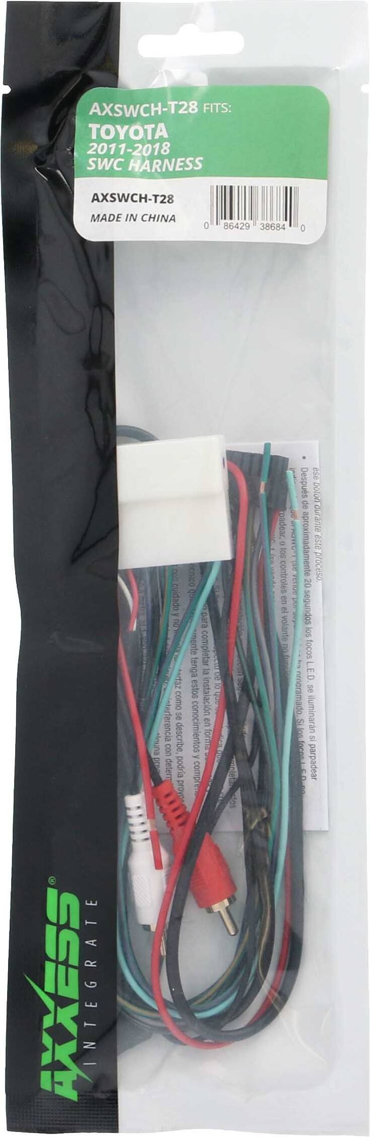 AXSWCH-T28 FITS: TOYOTA 2011-2018 SWC HARNESS  
AXSWCH-T28  
MADE IN CHINA  
0 86429 38684 0  

AXXESS  
INTEGRATE