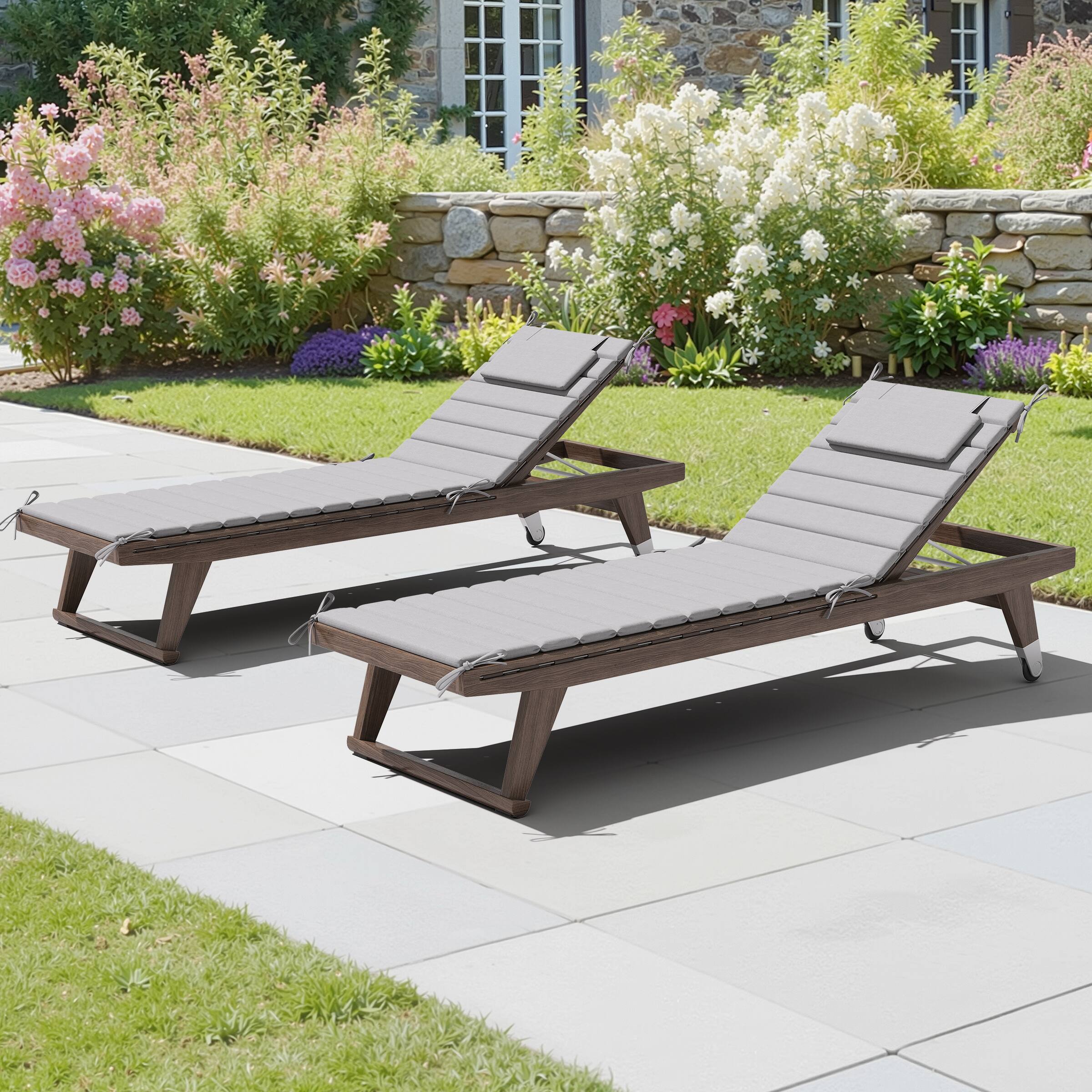 Alt View 6. Crestlive Products - Crestlive Products Outdoor Patio Lounge Chair Cushion - Light gray.