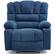 Left. Kadyn - Massage Recliner Chair, 8-Point Vibration & Lumbar Heat, 150° Recline, 330lb Capacity, Blue - Blue.
