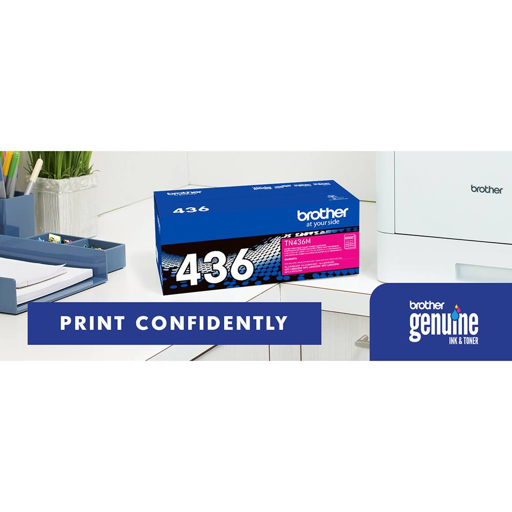 - SE - - - - 436 brother at your side SAN TN436M |     ! -  - ! - 436 | - - - PRINT CONFIDENTLY brother genuine INK & TONER