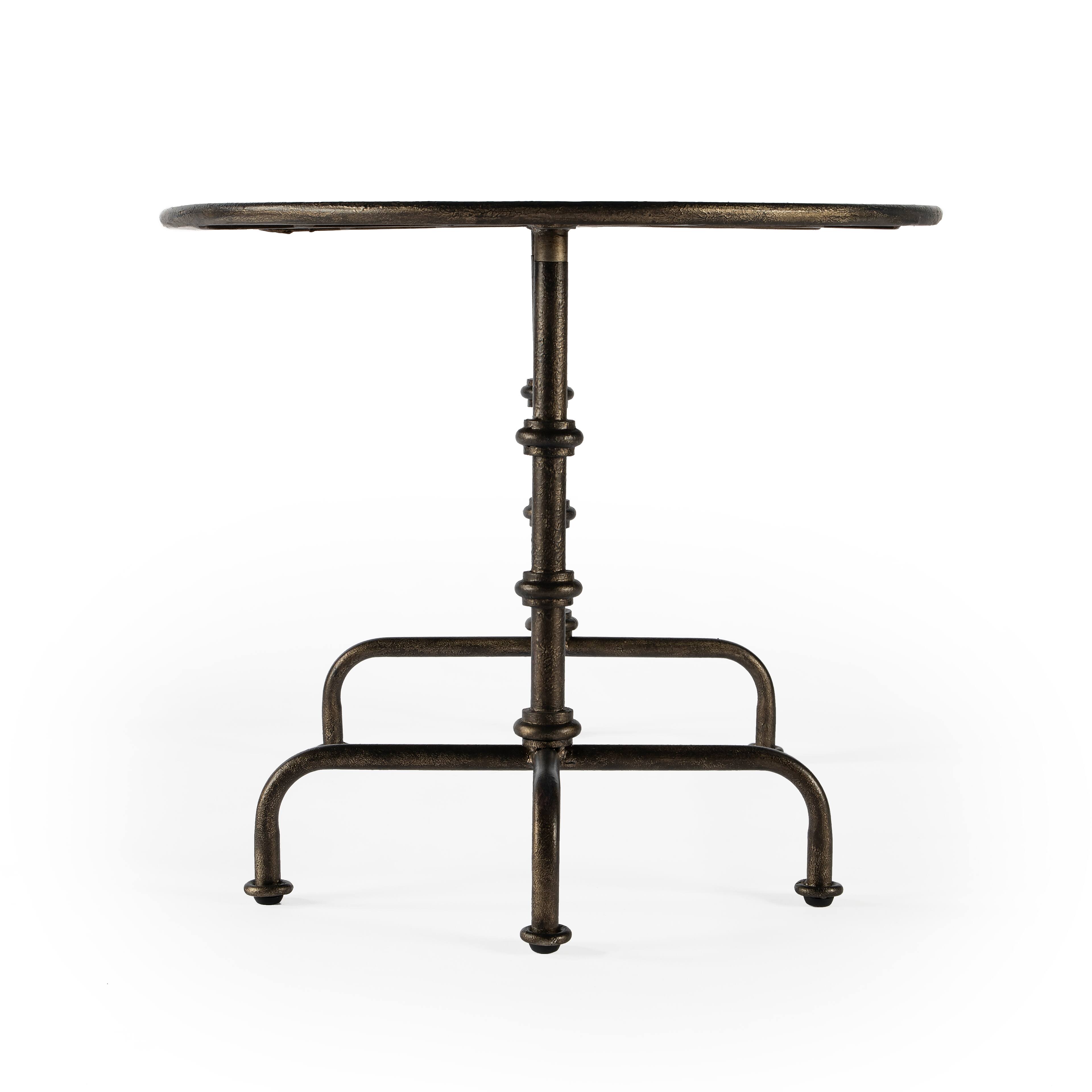 Alt View 3. Butler Specialty - Kira 38 in. W Oval Metal Industrial Coffee Table with Tray Top Edging - Silver.