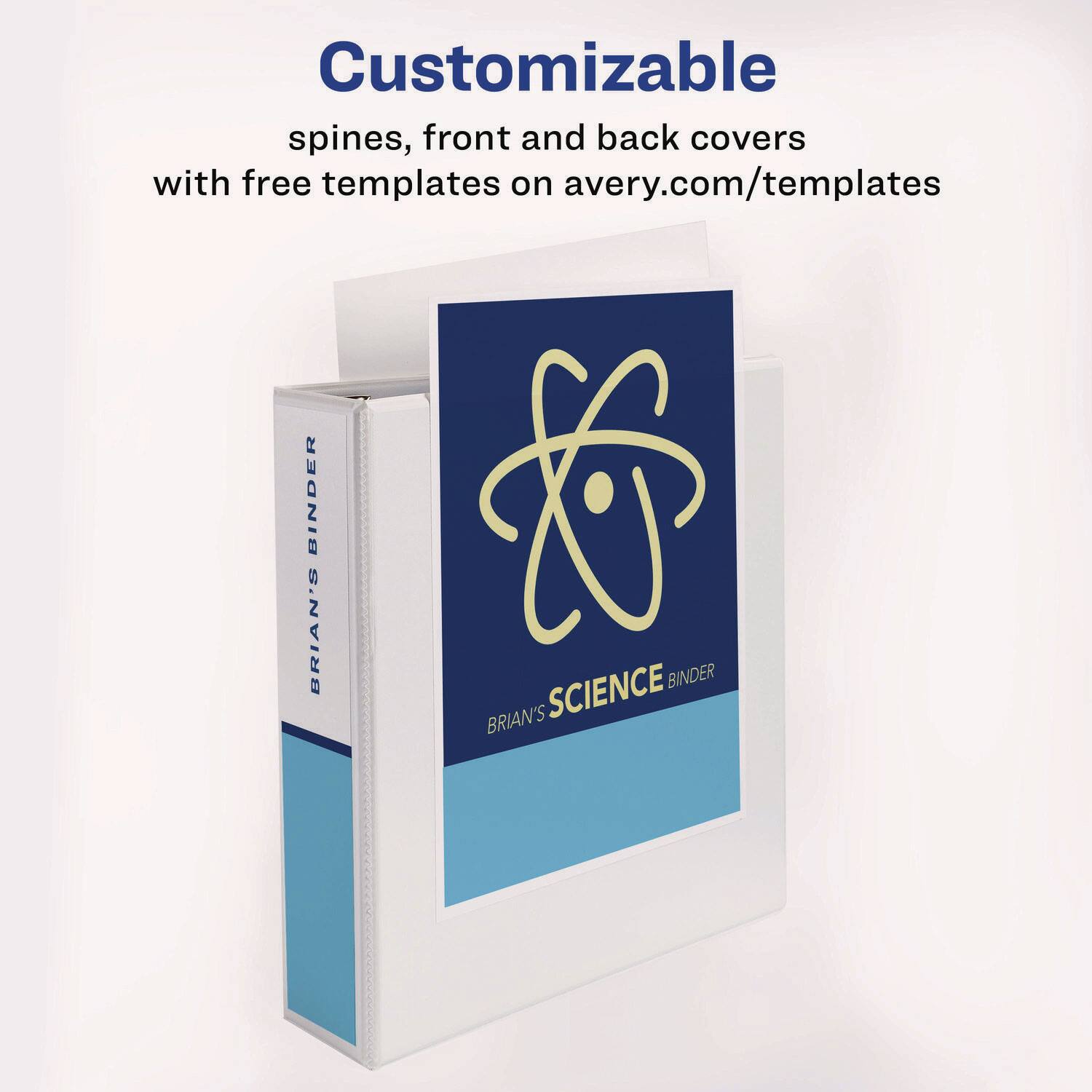 Customizable spines, front and back covers with free templates on avery.com/templates

BRIAN'S SCIENCE BINDER