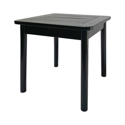 Front. Jack Post - Jack Post Farmhouse Outdoor Hardwood Square Patio Dining Side End Table, Black - Black.