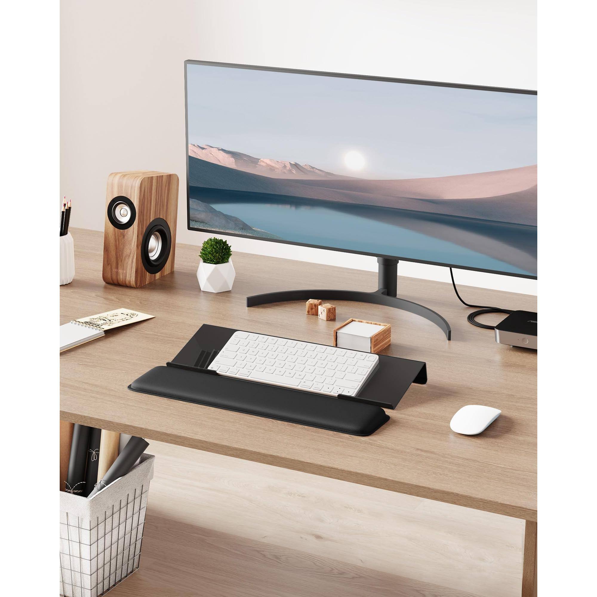 Alt View 4. Earthley Blooms - Computer Wrist Rest Stand For Desktop Holder Easy Typing With Pad Office Desk Home School black - Gray+gray Wrist Rest.