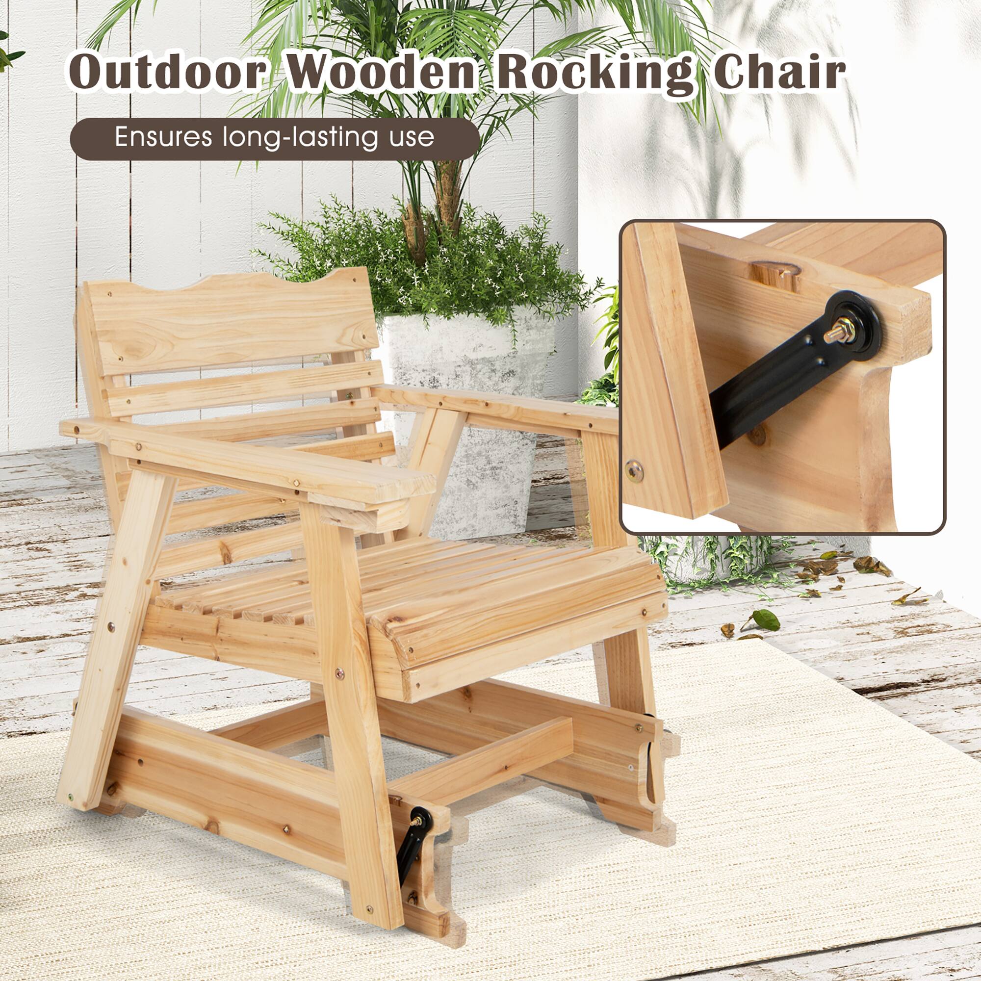 Outdoor Wooden Rocking Chair  
Ensures long-lasting use