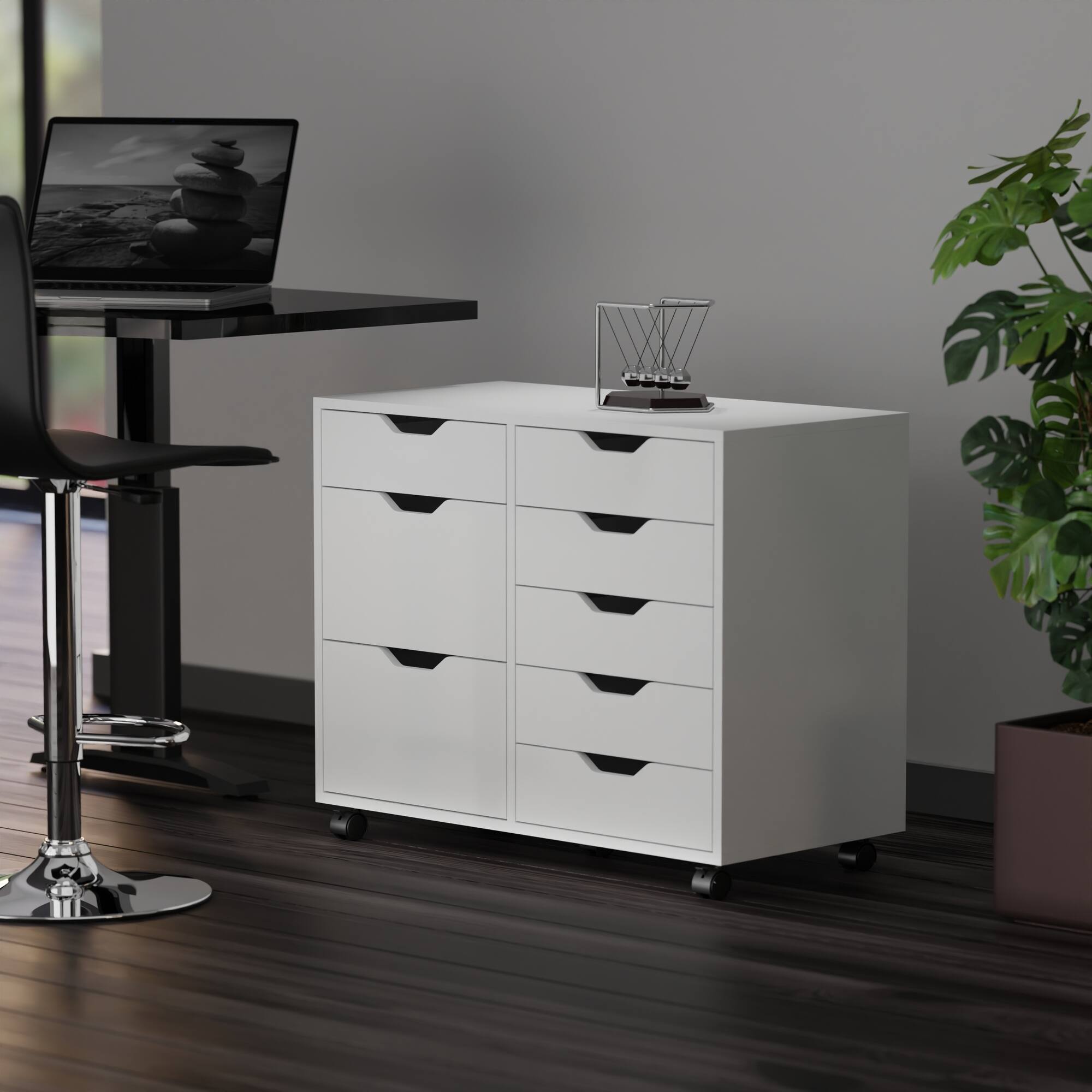 Alt View 10. Winsome Wood - Halifax 6-Drawer Multi-Storage Mobile Cabinet - White.