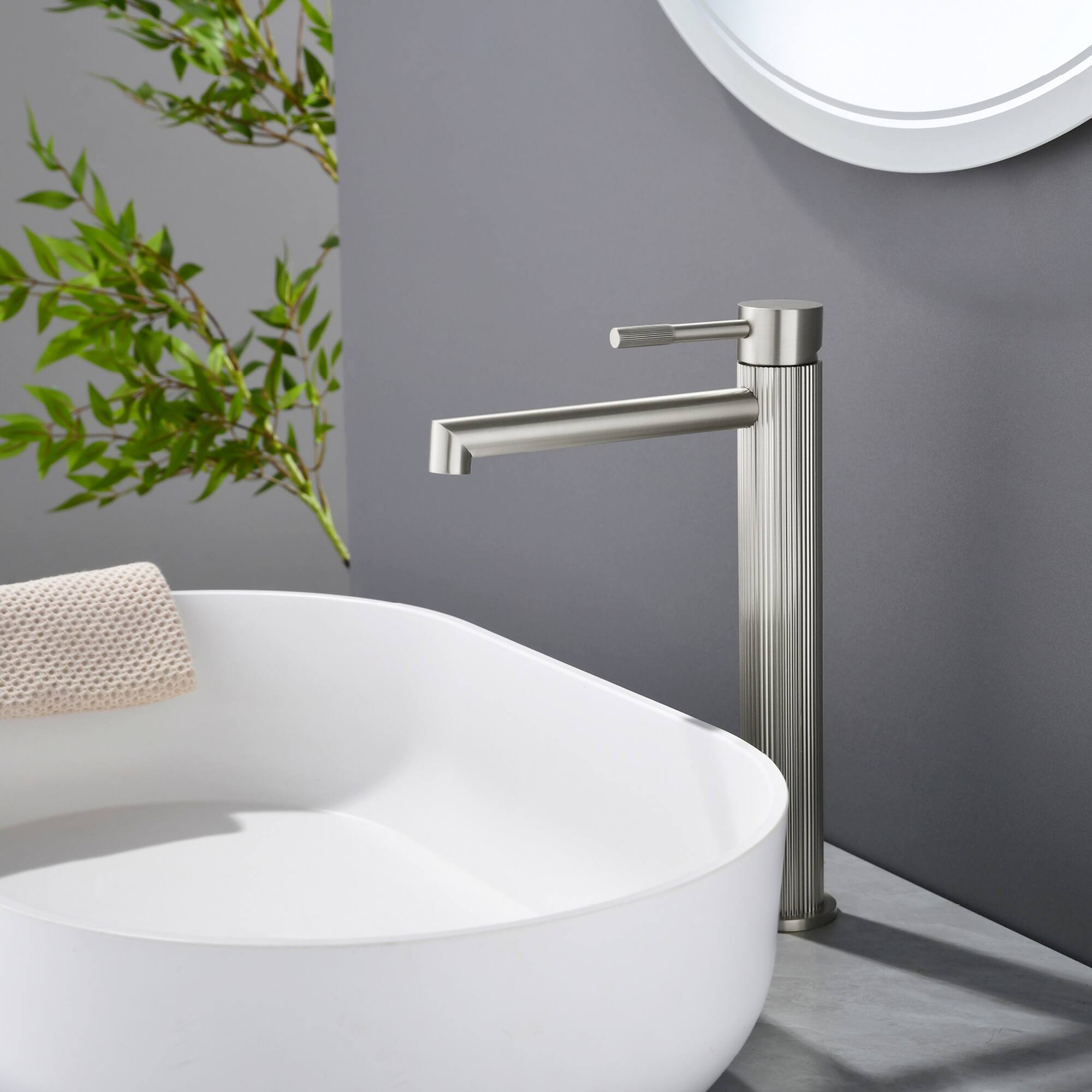 Alt View 1. Boyel Living - Brushed Nickel Carved Bathroom Faucet Solid Brass - Brushed Nickel.