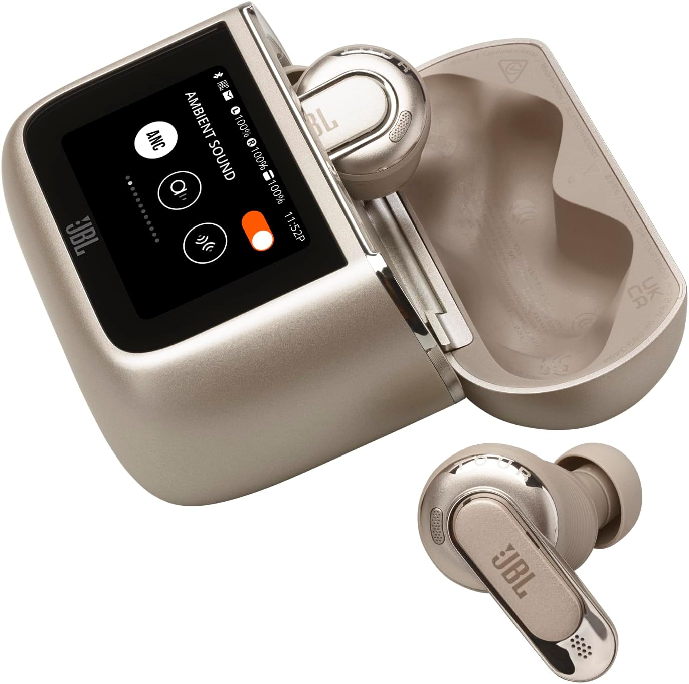 JBL Tour Pro 3 Noise Cancelling Earbuds with Smart Case Latte