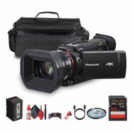 Panasonic - HC-X1600 UHD 4K HDMI Lightweight Compact Camcorder with 24x Zoom + Case - Bundle