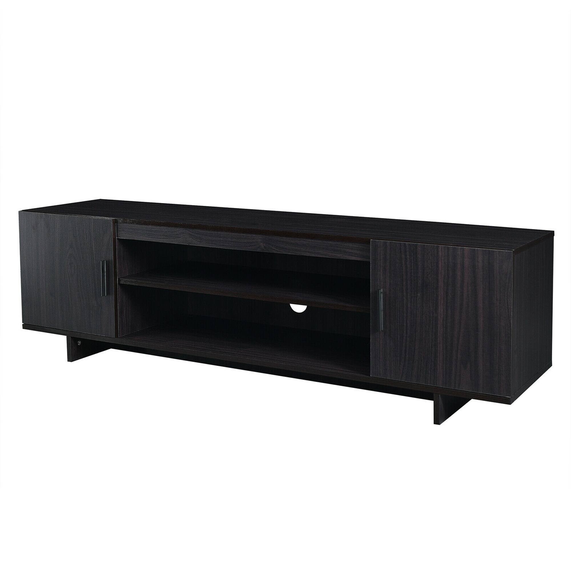 Alt View 14. Costway - Modern TV Stand Media Entertainment Center for TV's up To 65'' w/Storage Cabinet - Black.