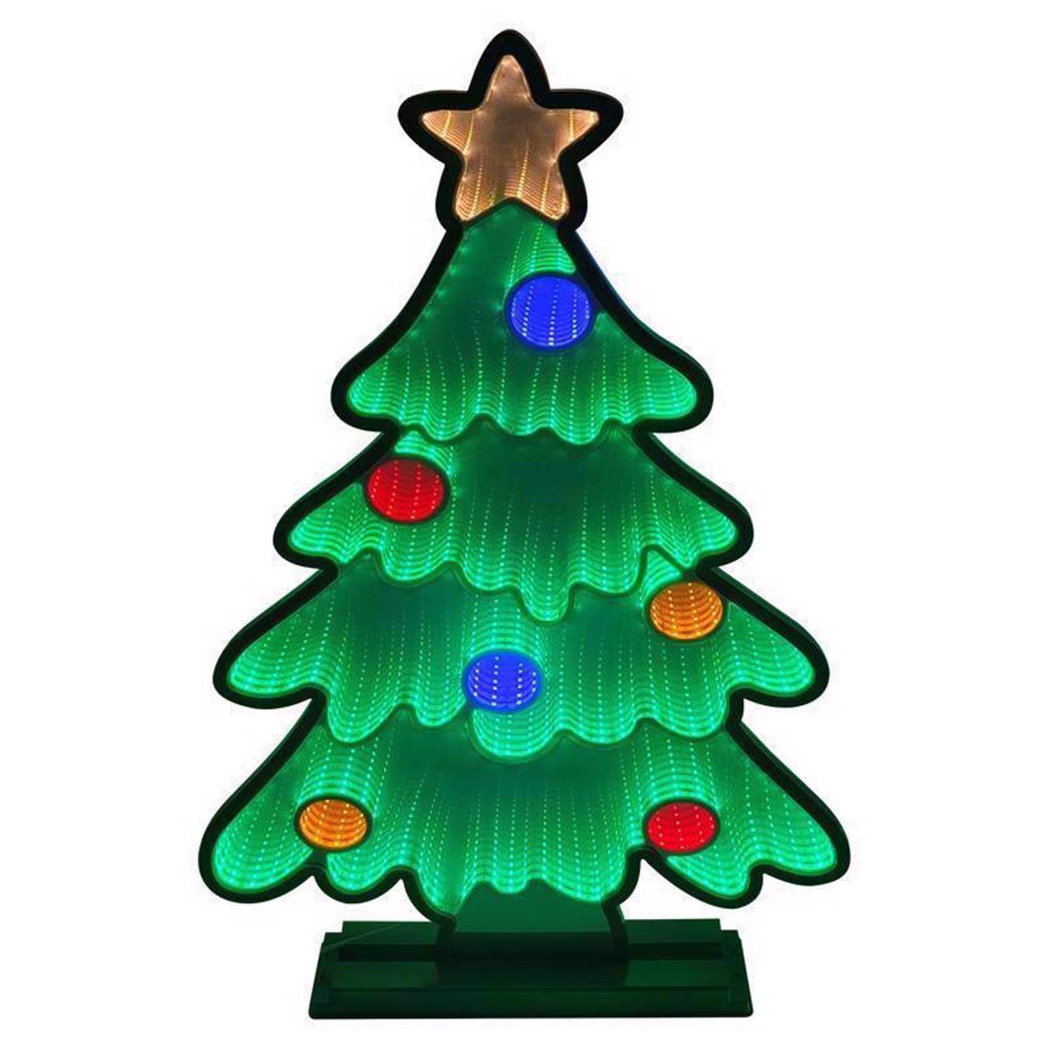 Front. Celebrations - Celebrations LED Infinity Christmas Tree 30 in. Yard Decor - Multicolored.