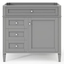 Boyel Living - 36 Inch Modern Bathroom Vanity Cabinet Without Sink Solid Wood Frame Grey - Gray