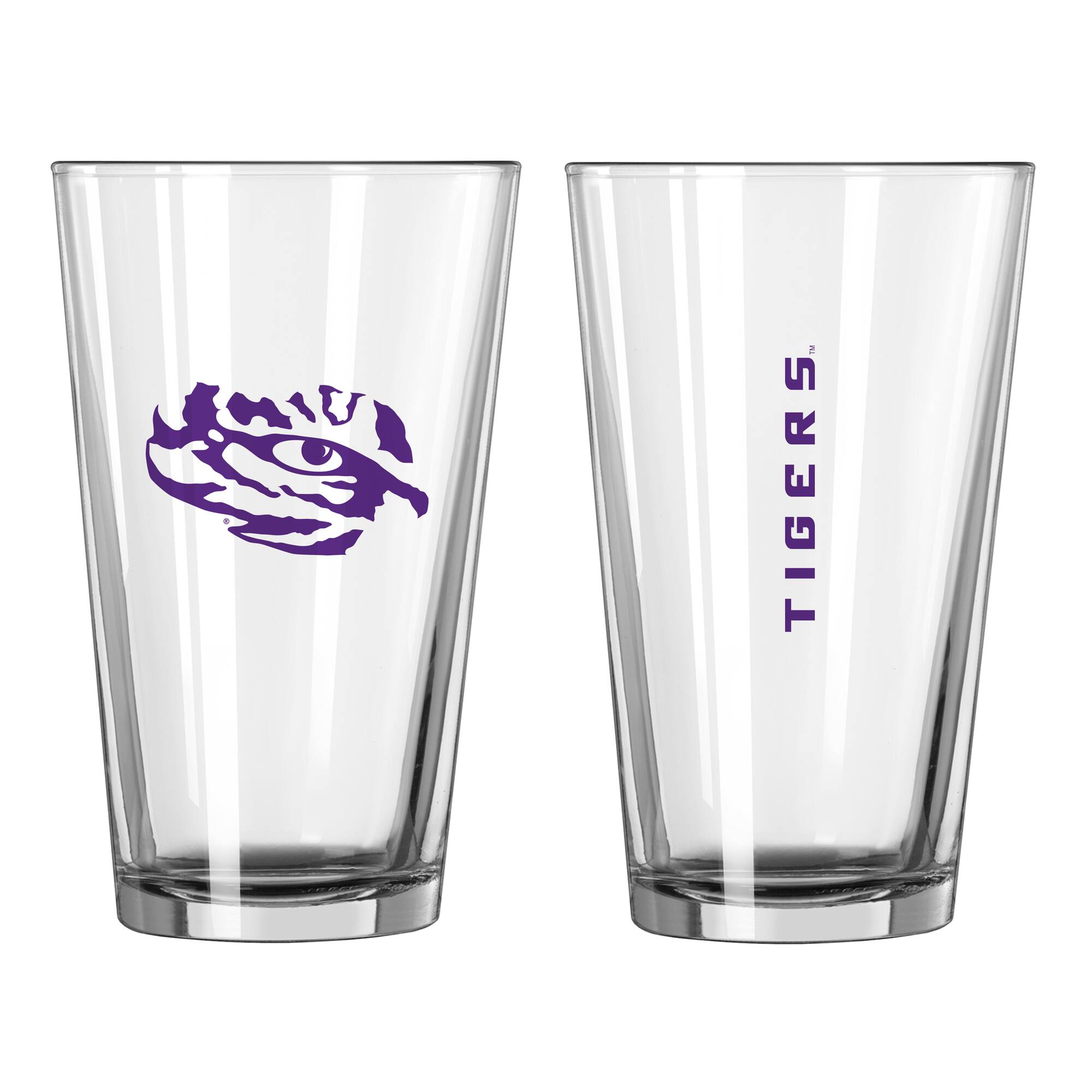 Alt View 1. Logo Brands - LSU Tigers 16oz. Team Wordmark Game Day Pint Glass - Multicolor.