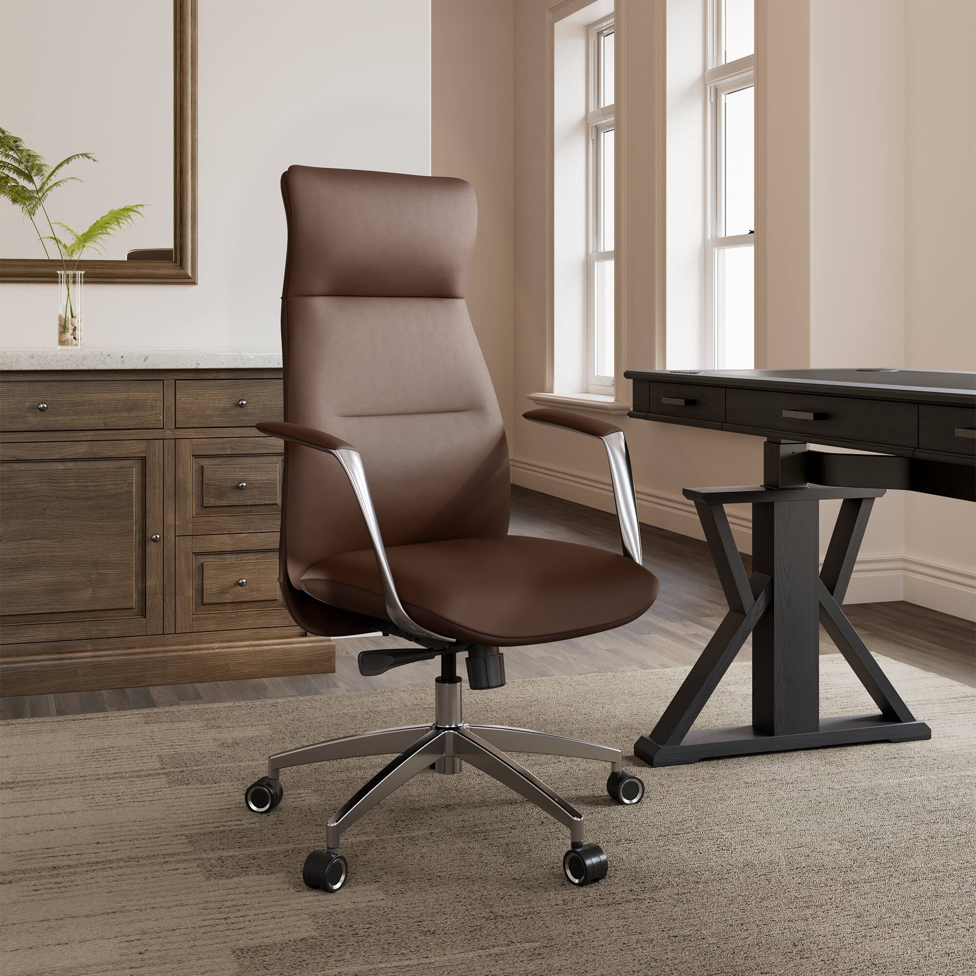 Left. Eureka Ergonomic - Ergonomic Executive Office Chair High Back - Brown.