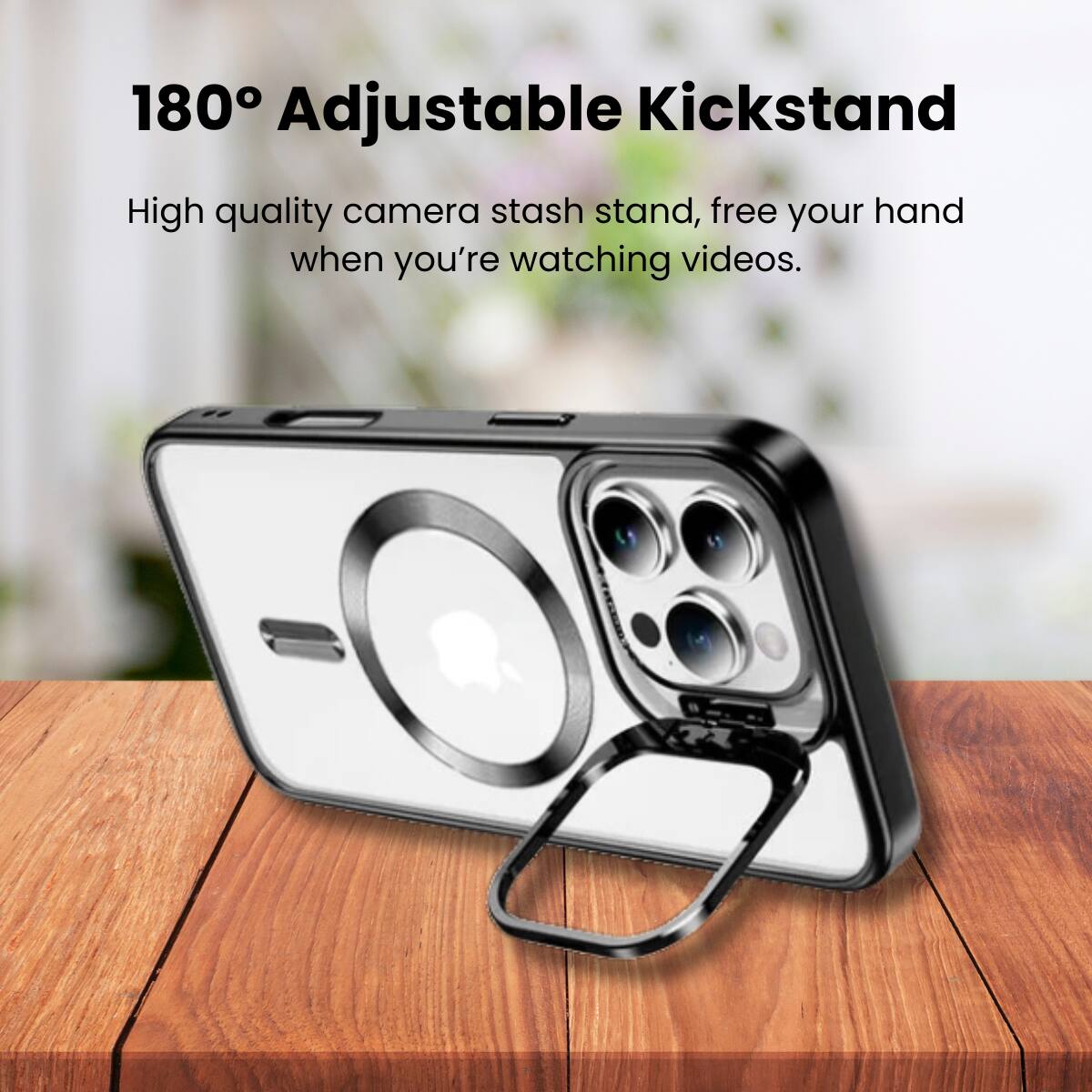 180° Adjustable Kickstand
High quality camera stash stand, free your hand when you're watching videos.