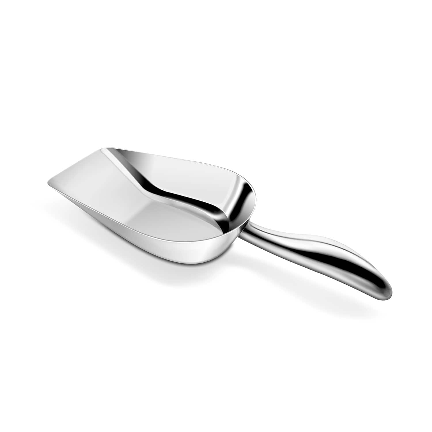 Front. Malletson - Ice Scoop Stainless Steel Ergonomic Handle for Bars and Kitchens - Dishwasher Safe - Sliver.