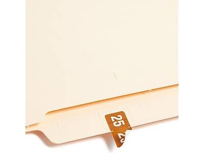 Alt View 4. Smead - Smead "25" ETS Color-Coded Labels, 1" x 0.5" Brown, 25 Labels/Sheet, 10 Sheets/Pack (67925) - Brown.