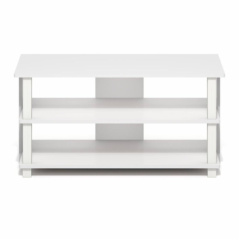 Left. Furinno - SULLY TV Stand, Entertainment Center with Open Shelf for TV up to 40 Inch, TV Console, Open Frame for Cable Management - White/White.