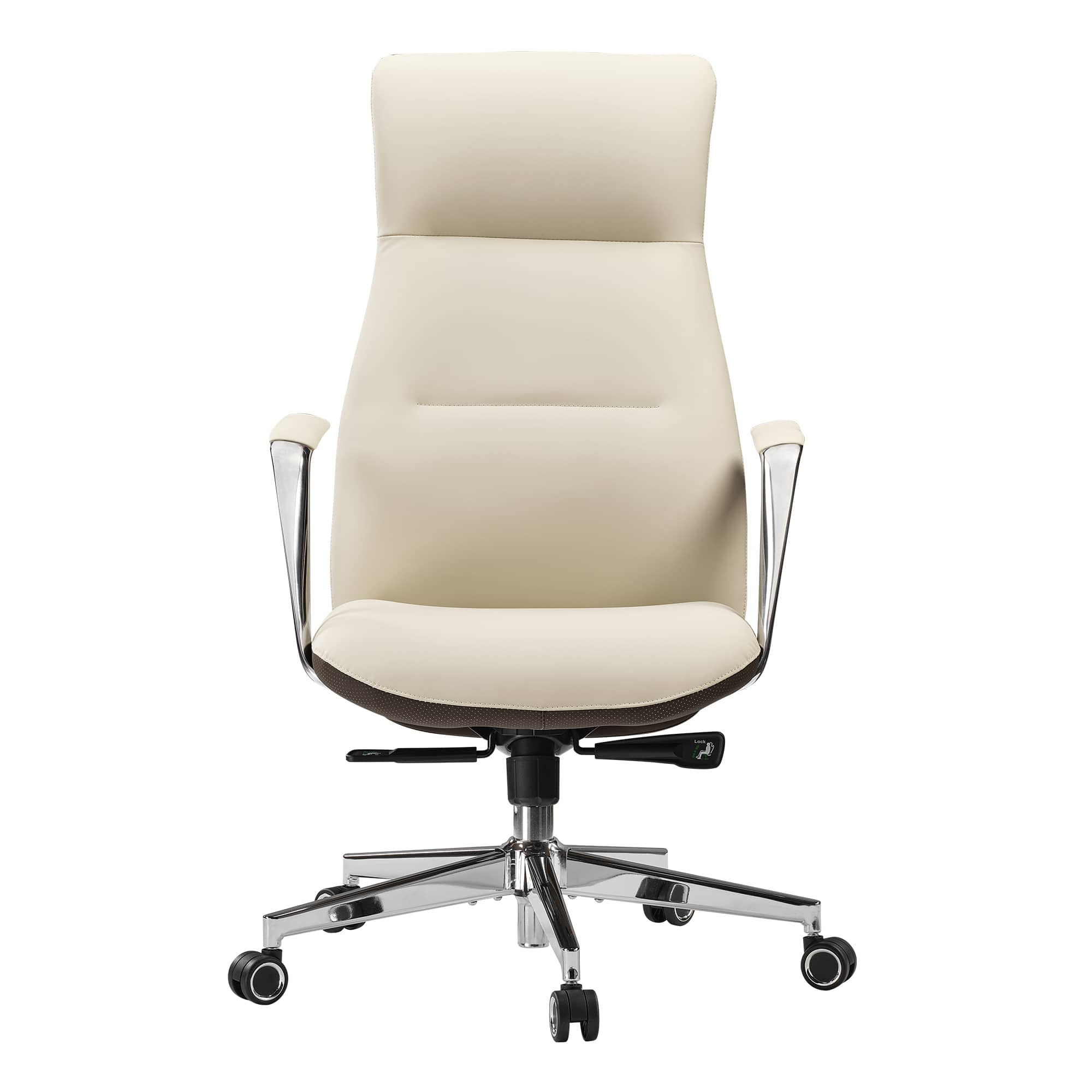 Front. Eureka Ergonomic - Ergonomic Executive Office Chair High Back - Off-white.