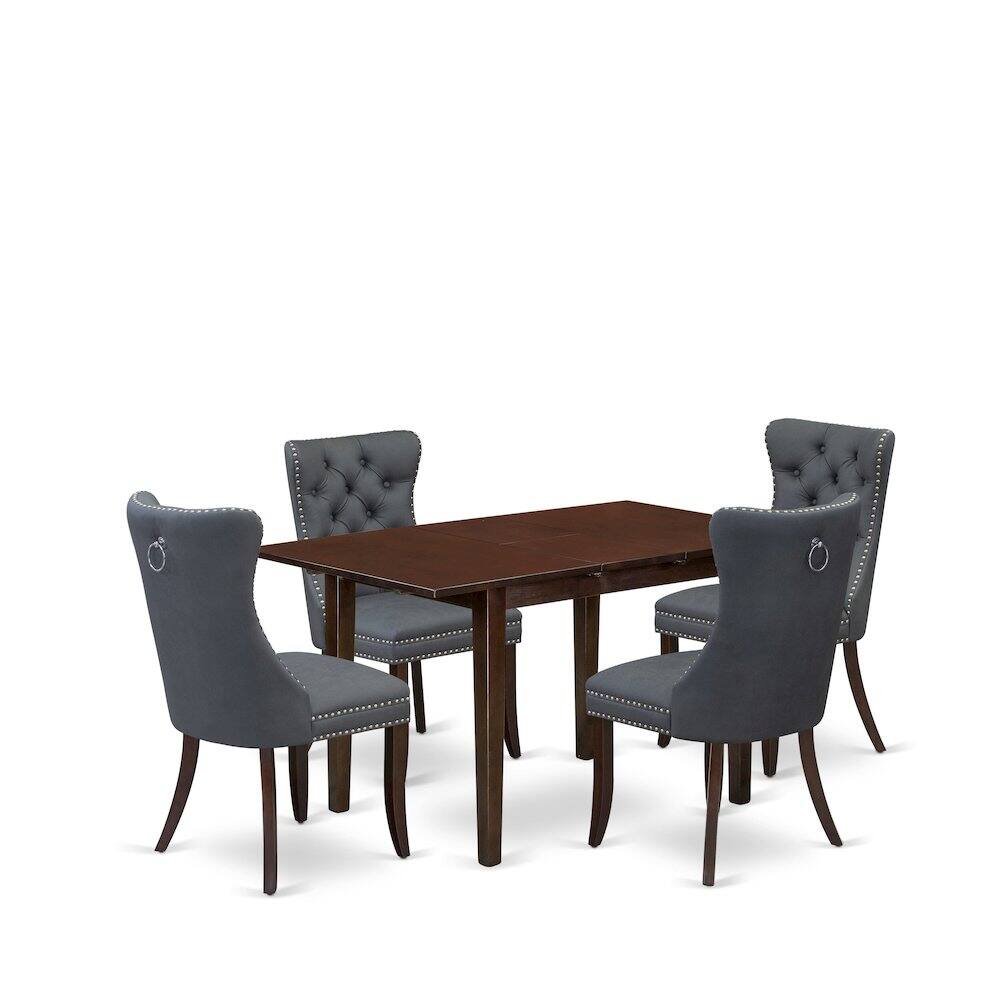 Back. East West Furniture - 5 Piece Kitchen Table Set - Mahogany.