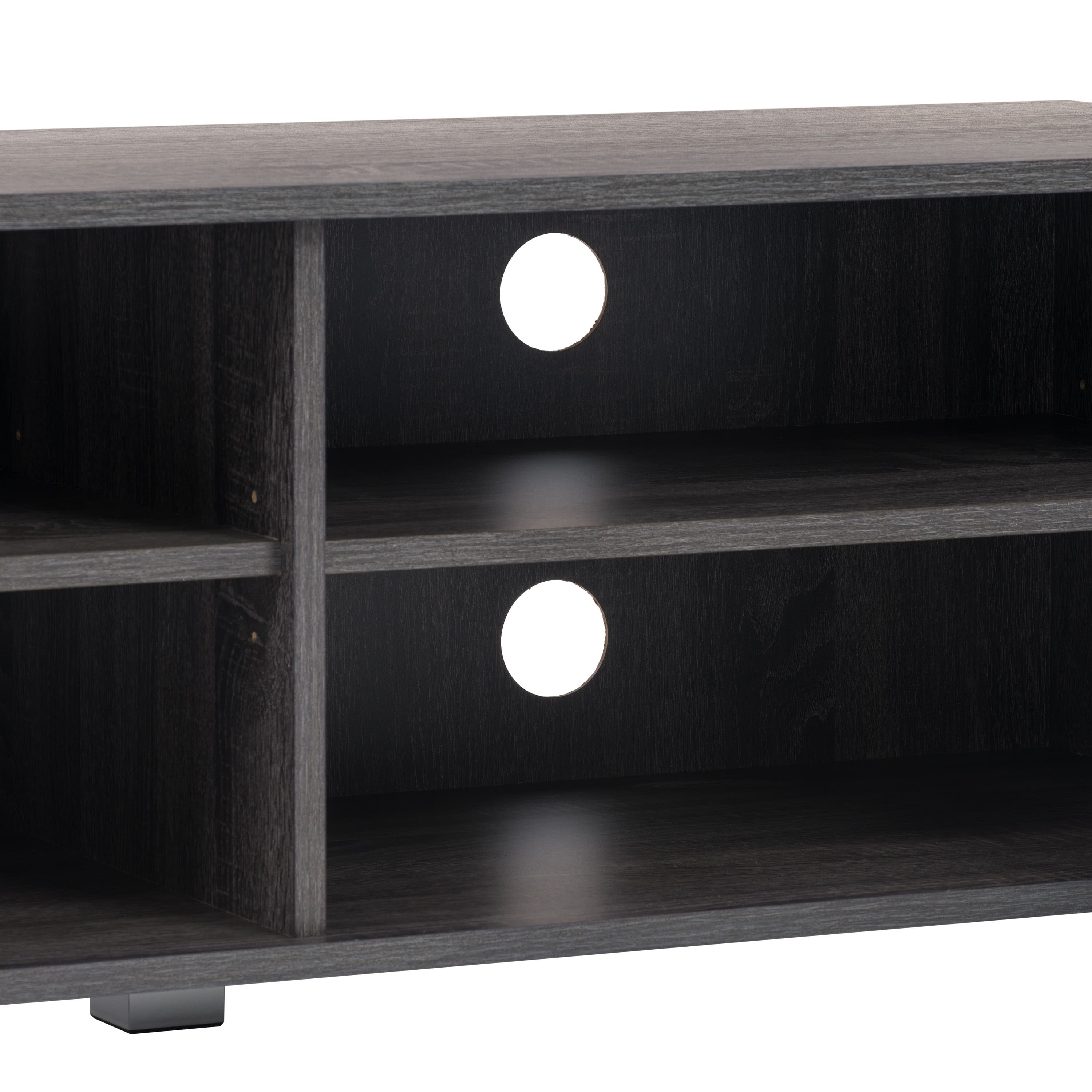 Alt View 16. CorLiving - Hollywood Collection TV Stand with Open and Closed Cabinets for Most TVs up to 85" - Dark Gray.