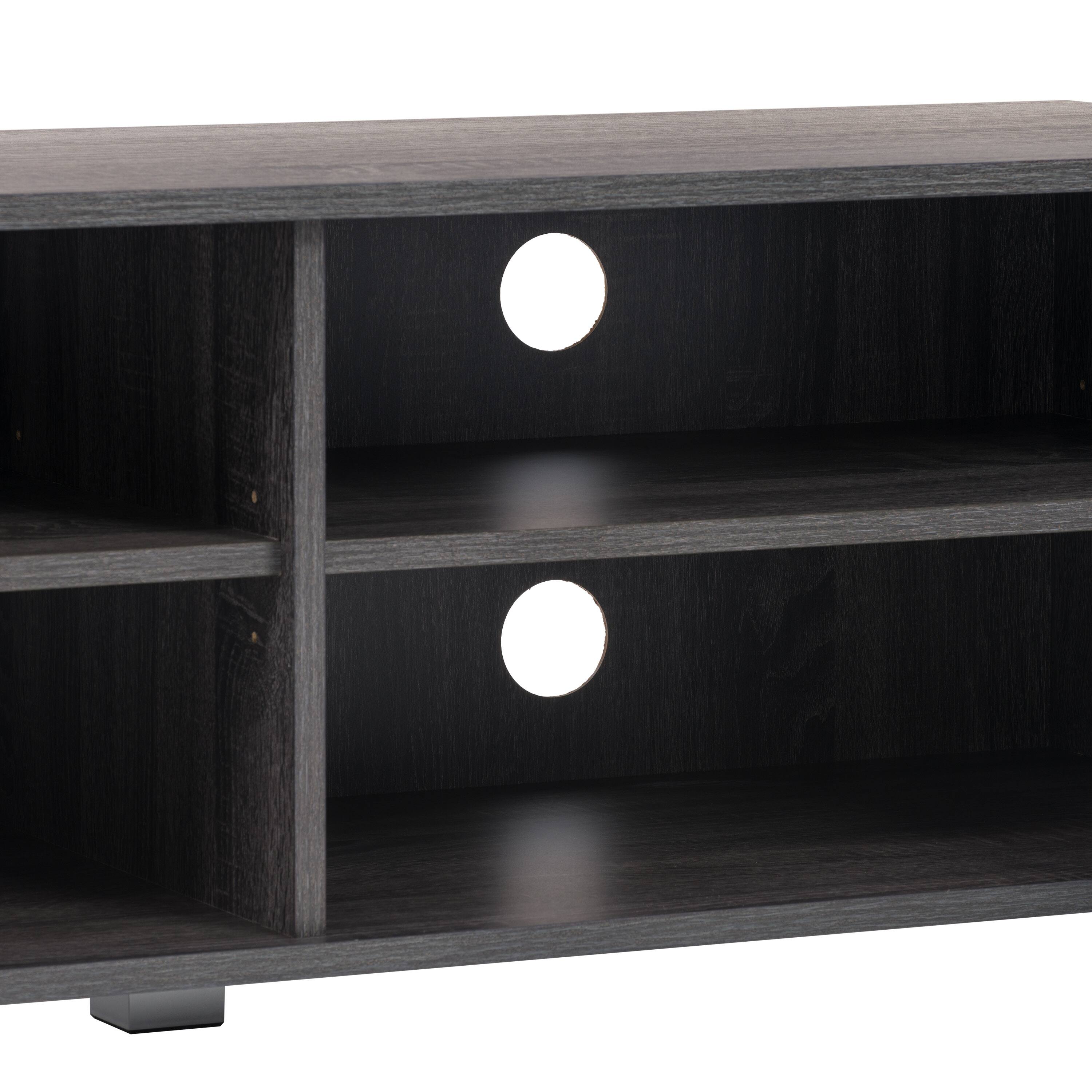 Alt View 16. CorLiving - Hollywood Collection TV Stand with Open and Closed Cabinets for Most TVs up to 85" - Dark Gray.
